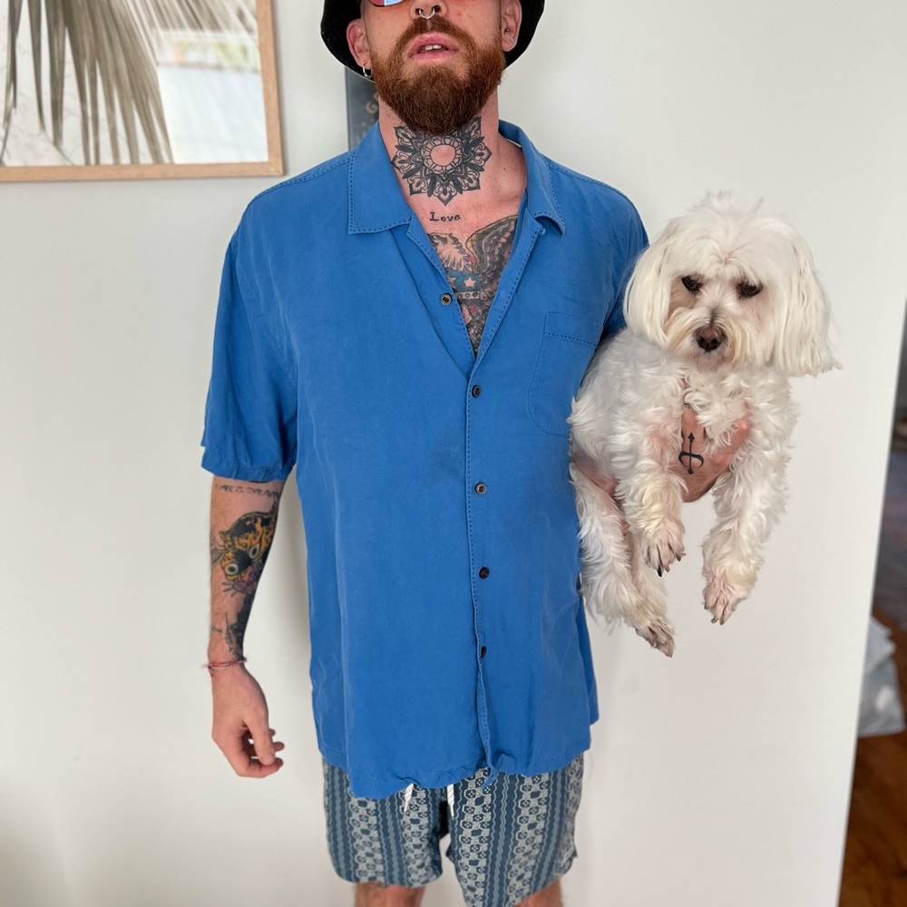 Blue Button-Up Shirt